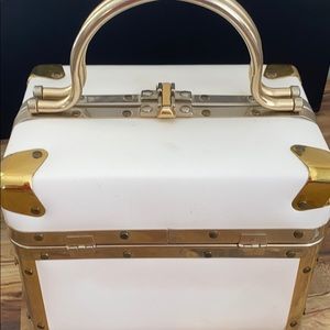 Vintage 1950s trunk box bag by delill brass hardwa